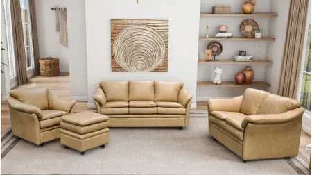 Uptown Loveseat in Urban Wheat by Omnia Leather