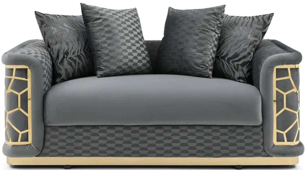 Talia Loveseat in Dark Gray by Glory Furniture