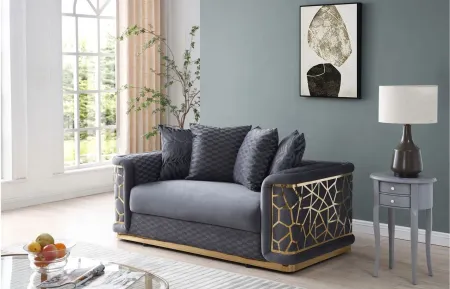 Talia Loveseat in Dark Gray by Glory Furniture