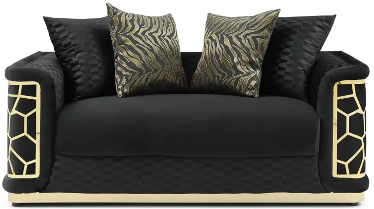 Talia Loveseat in Black by Glory Furniture