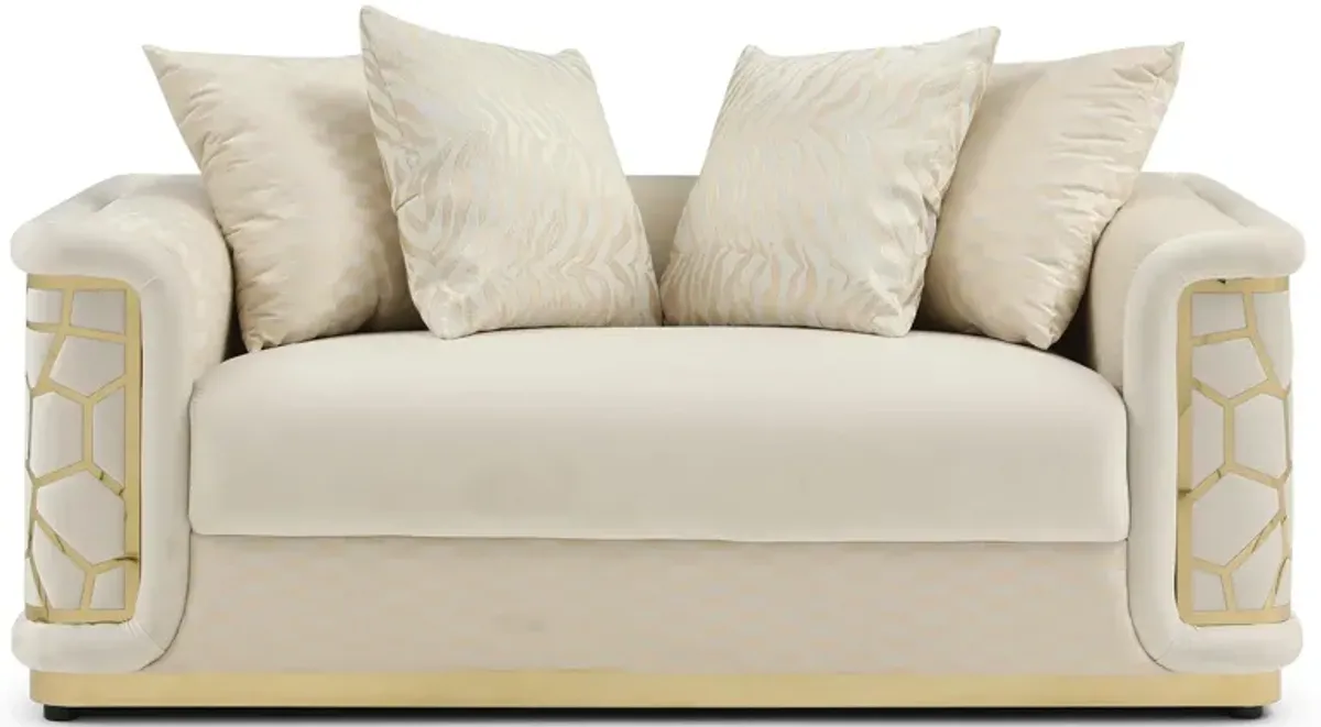 Talia Loveseat in Ivory by Glory Furniture