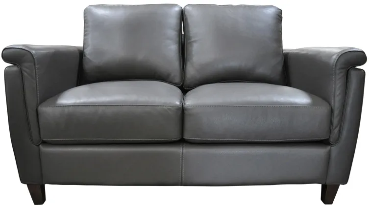 Ellis Loveseat in Denver Charcoal by Omnia Leather