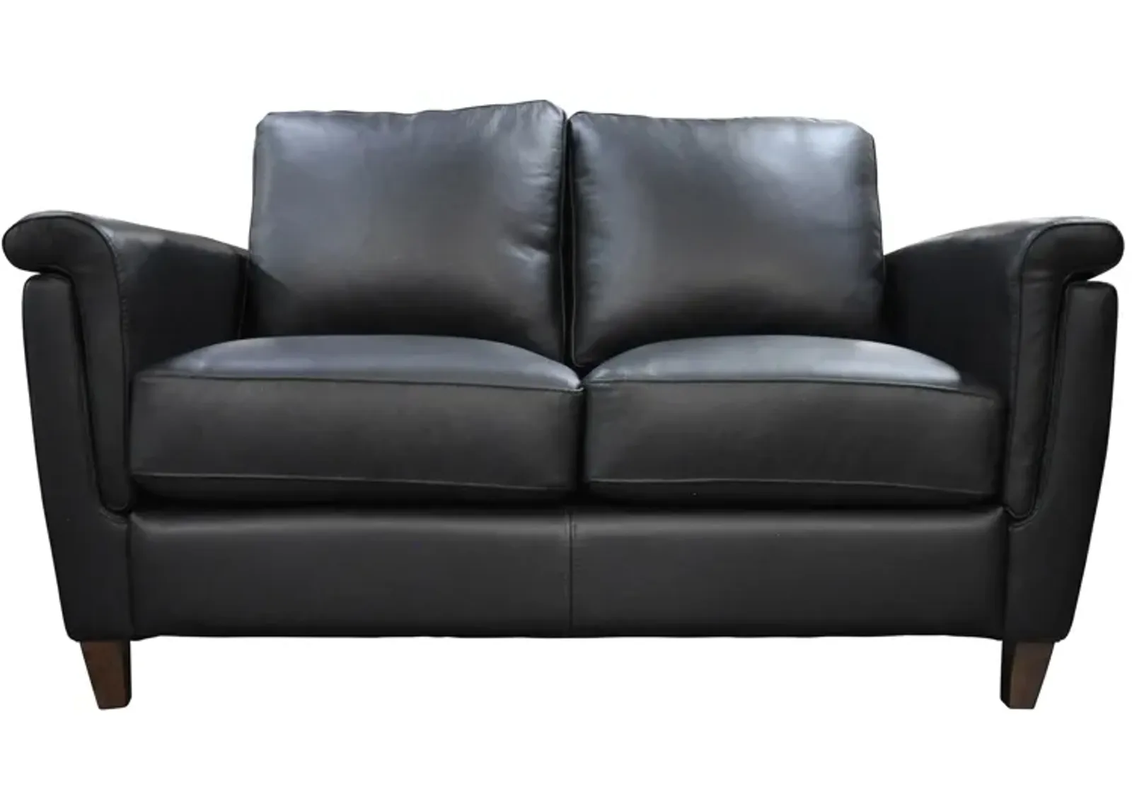 Ellis Loveseat in Denver Black by Omnia Leather