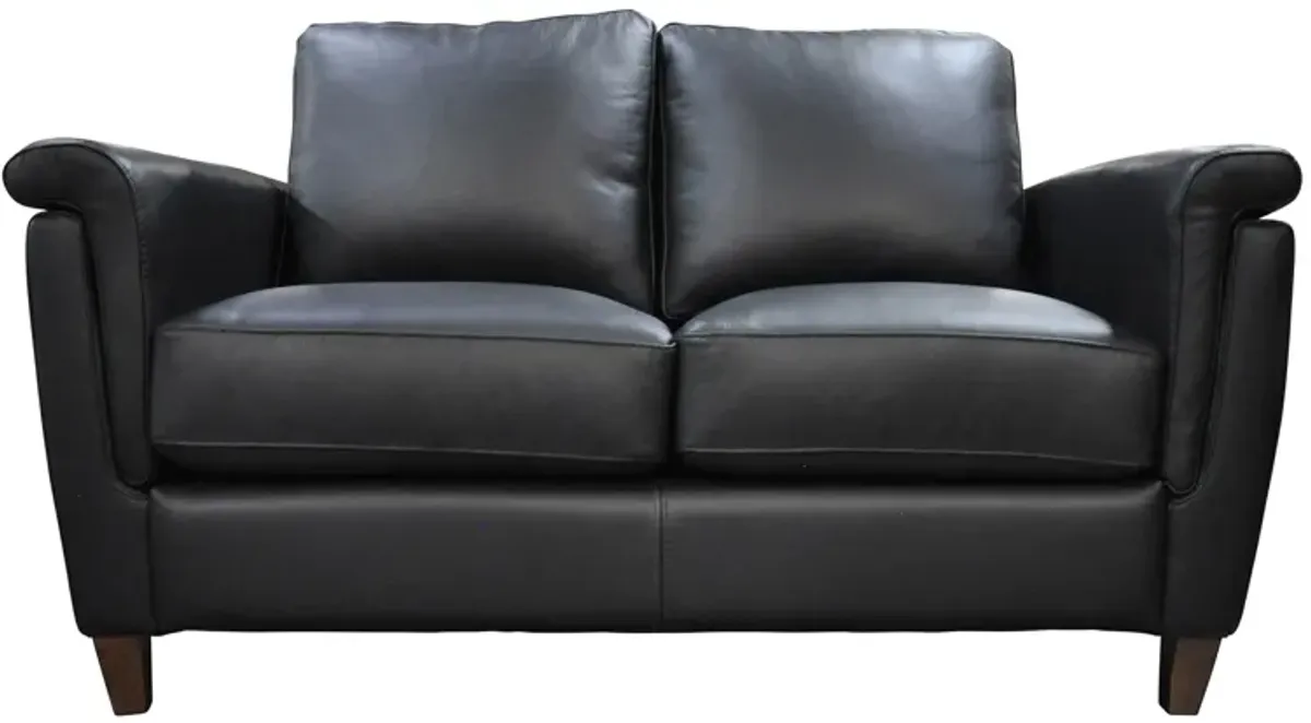 Ellis Loveseat in Denver Black by Omnia Leather