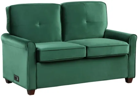 Trent Convertible Loveseat in Green by Lifestyle Solutions