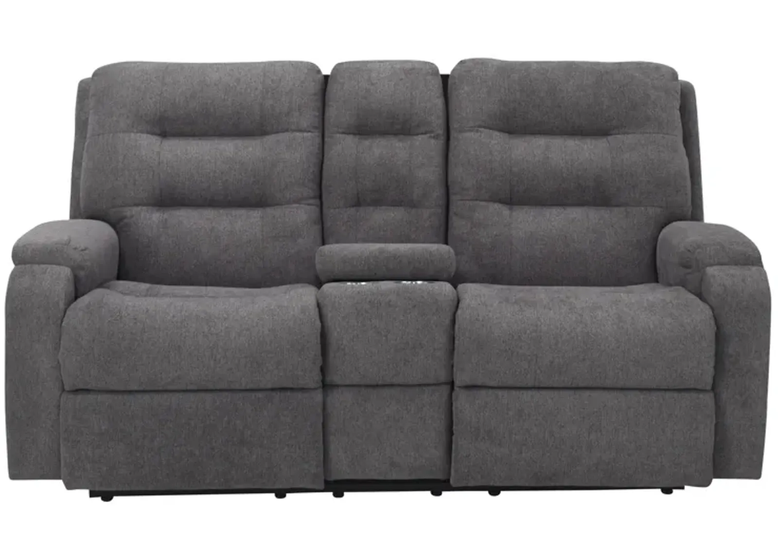 Halenbeck Reclining Loveseat w/ Console & Headrests in Coal by Flexsteel