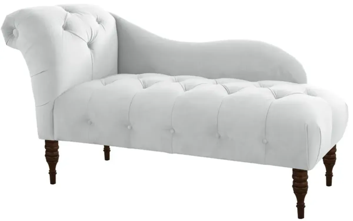 Opulence Chaise Lounge in Velvet White by Skyline