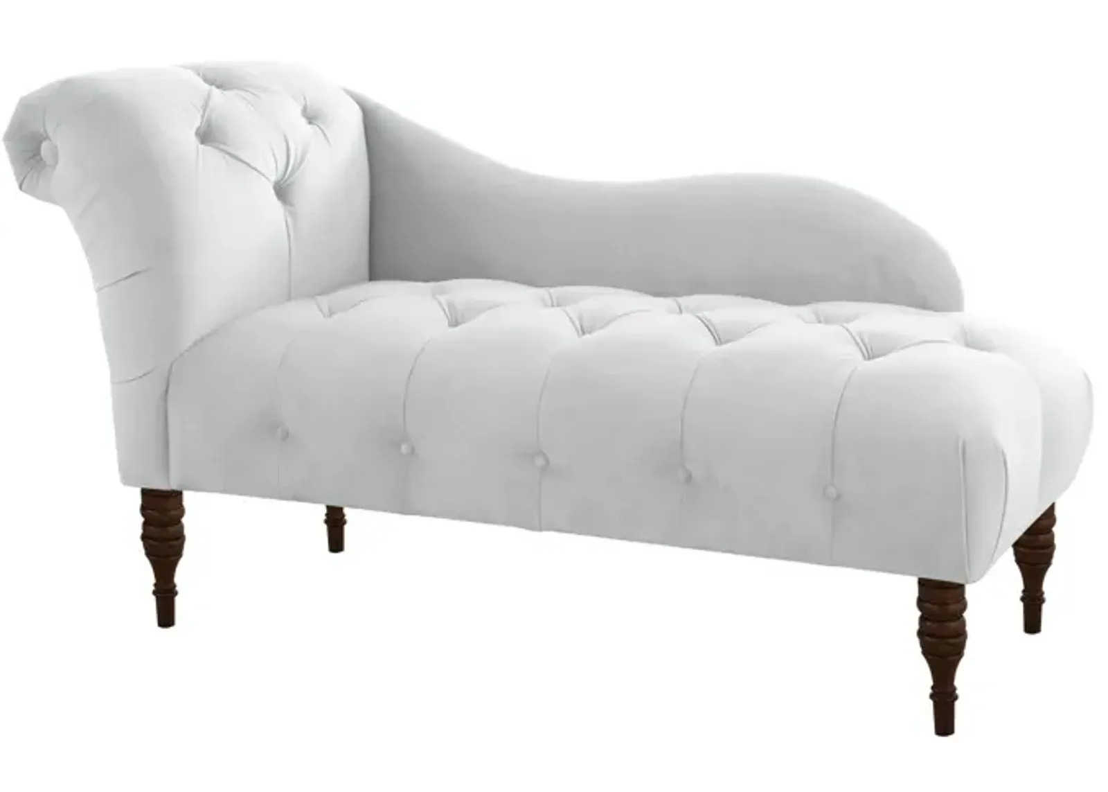 Opulence Chaise Lounge in Velvet White by Skyline