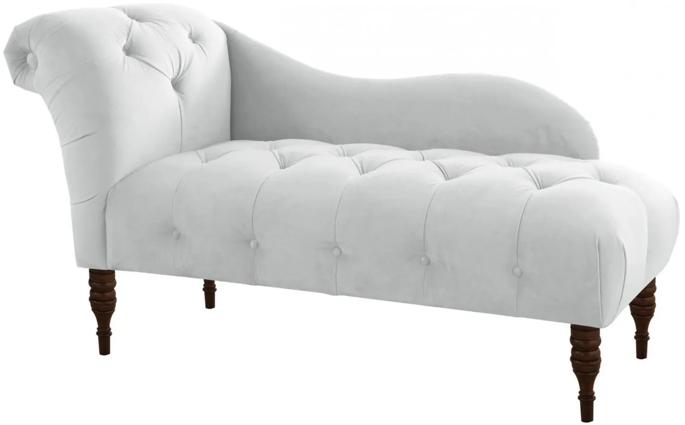 Opulence Chaise Lounge in Velvet White by Skyline