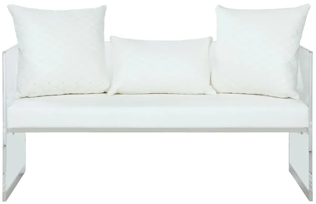 Ciara Bench in White by Chintaly Imports