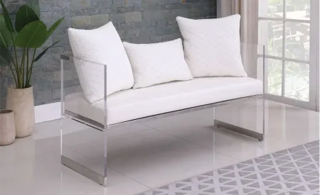 Ciara Bench in White by Chintaly Imports