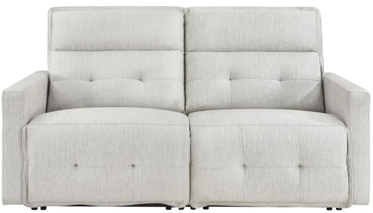 Fitch Power Double Reclining Loveseat in White by Homelegance