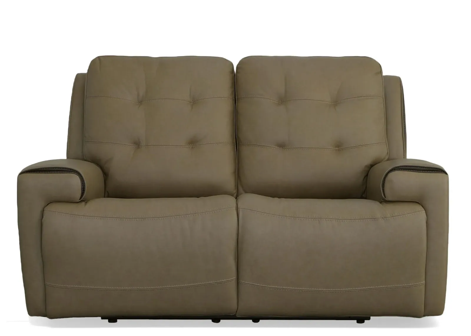 Iris Power Reclining Loveseat w/ Power Headrests in Khaki by Flexsteel