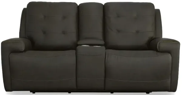 Iris Power Reclining Loveseat w/ Console & Power Headrests