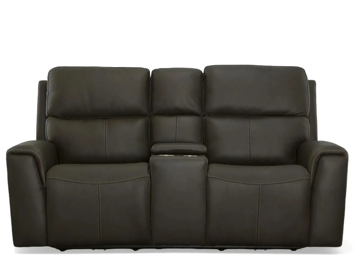 Jarvis Power Reclining Loveseat w/ Console & Power Headrests in Mica by Flexsteel