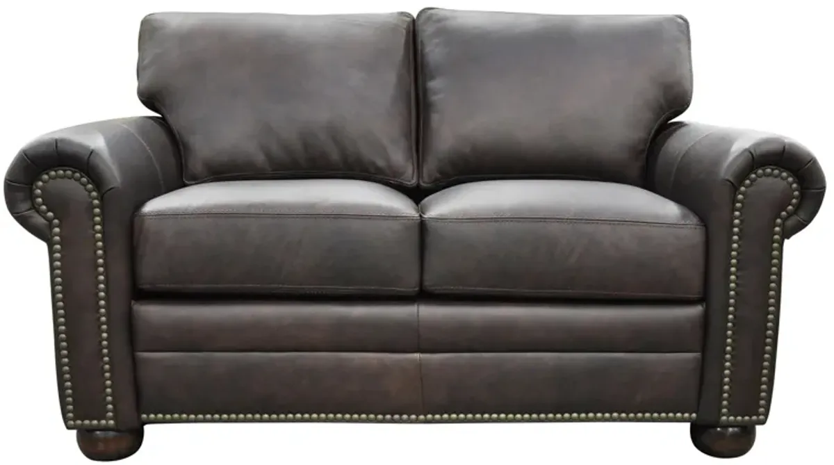 Savannah Loveseat in Urban Mahogany by Omnia Leather