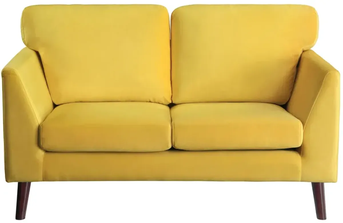 Kingston Loveseat in Yellow by Homelegance