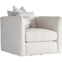 Lille Swivel Chair in White/Cream by Bernhardt