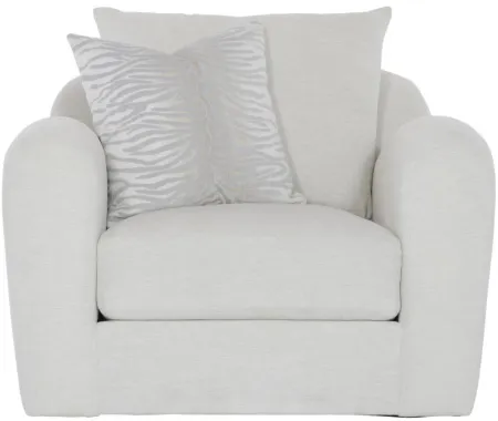 Asher Swivel Chair in White/Cream by Bernhardt