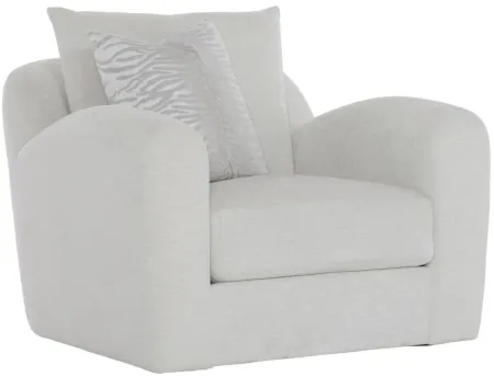 Asher Swivel Chair in White/Cream by Bernhardt