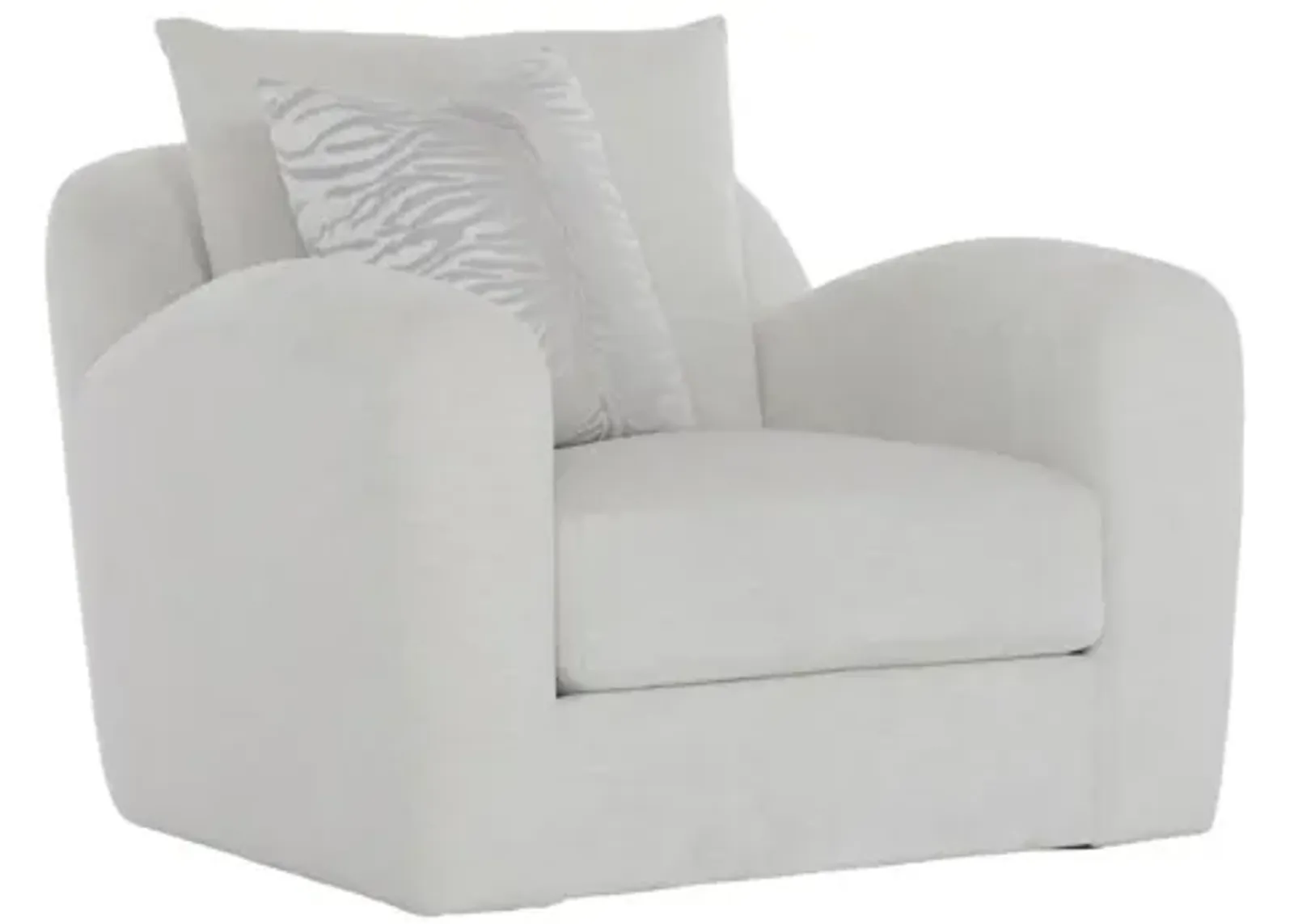 Asher Swivel Chair in White/Cream by Bernhardt