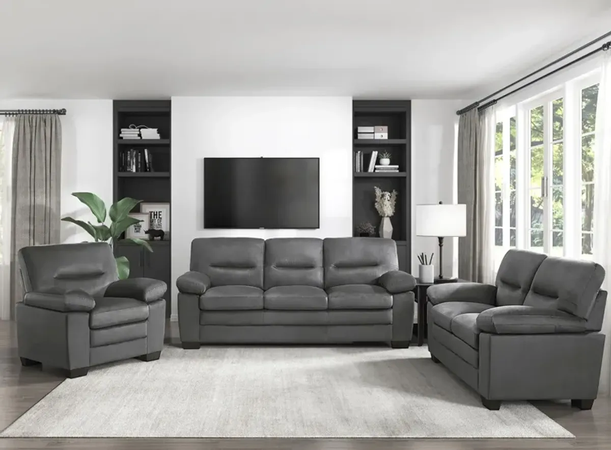 Violette 3-pc. Living Room Set in Dark Gray by Homelegance