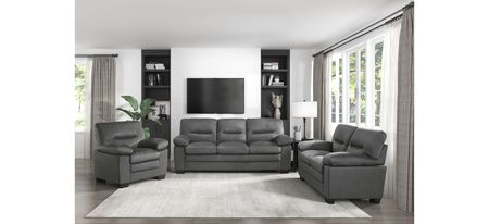 Violette 3 Piece Living Room Set in Dark Gray by Homelegance