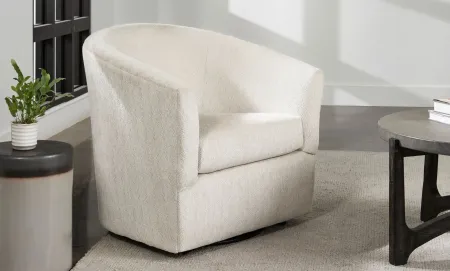 Keene Swivel Chair in Ivory by Chairs America