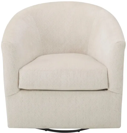 Keene Swivel Chair in Ivory by Chairs America