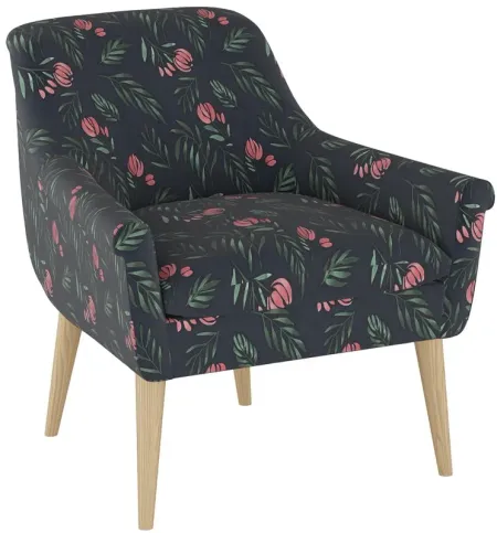 Tait Accent Chair in Debris Floral Navy by Skyline