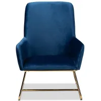 Sennet Armchair in Navy Blue/Gold by Wholesale Interiors