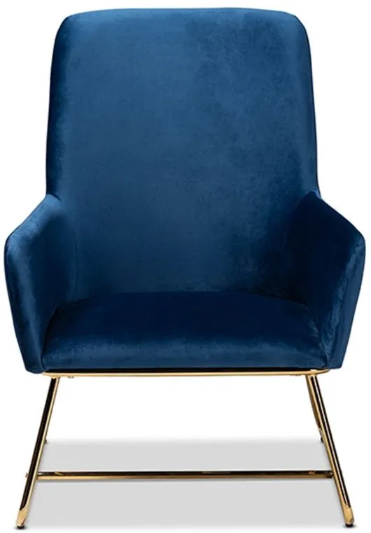 Sennet Armchair in Navy Blue/Gold by Wholesale Interiors