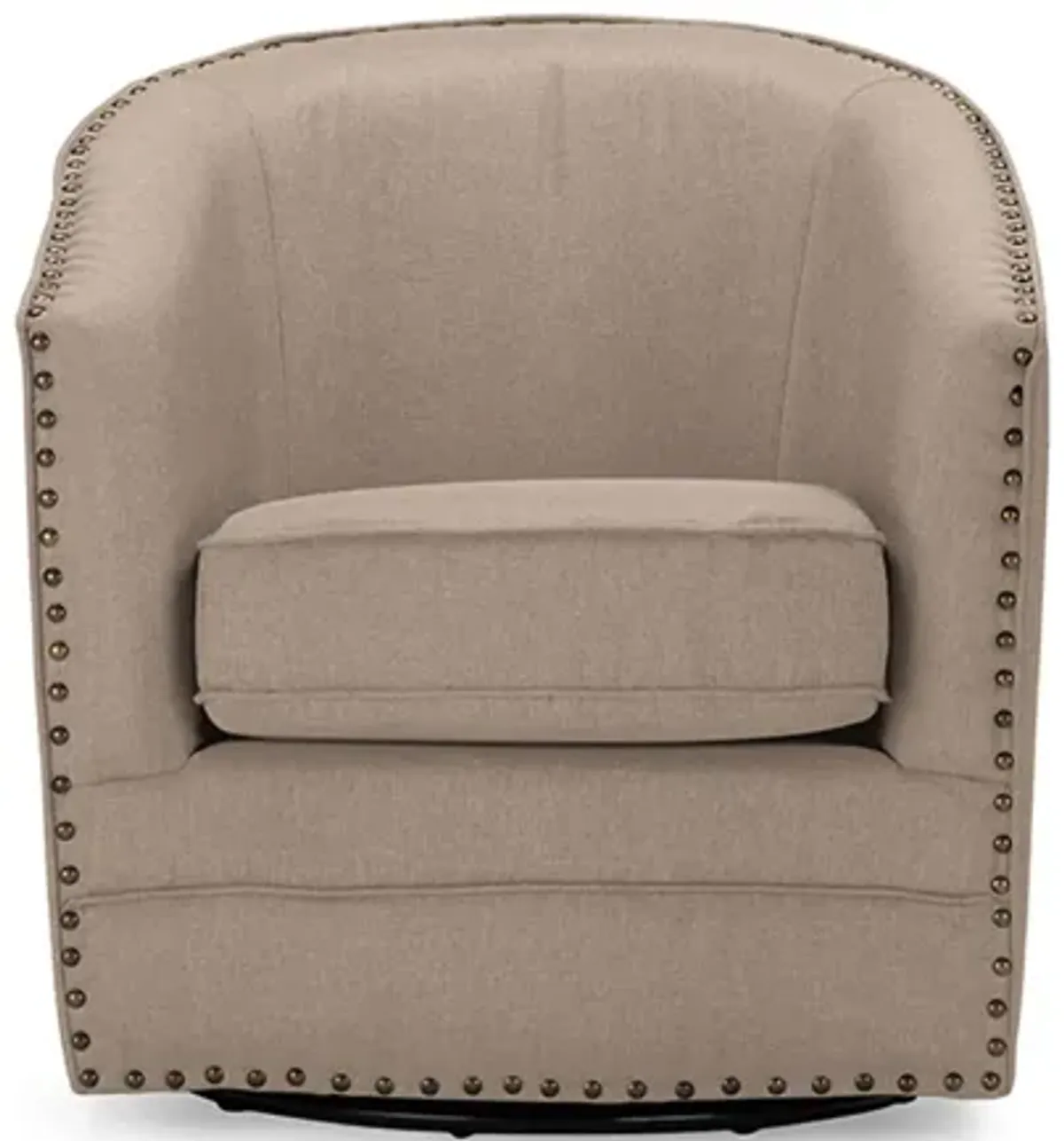 Porter Swivel Tub Chair in Beige by Wholesale Interiors