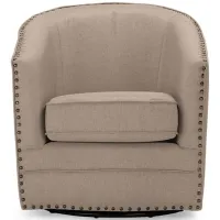 Porter Swivel Tub Chair in Beige by Wholesale Interiors