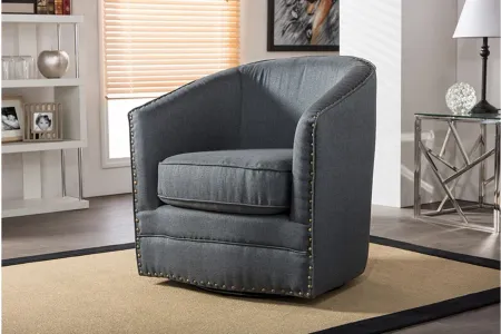 Porter Swivel Tub Chair in Gray by Wholesale Interiors
