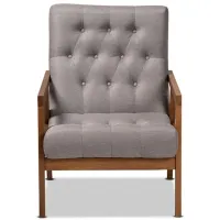 Naeva Armchair in Gray/Brown by Wholesale Interiors