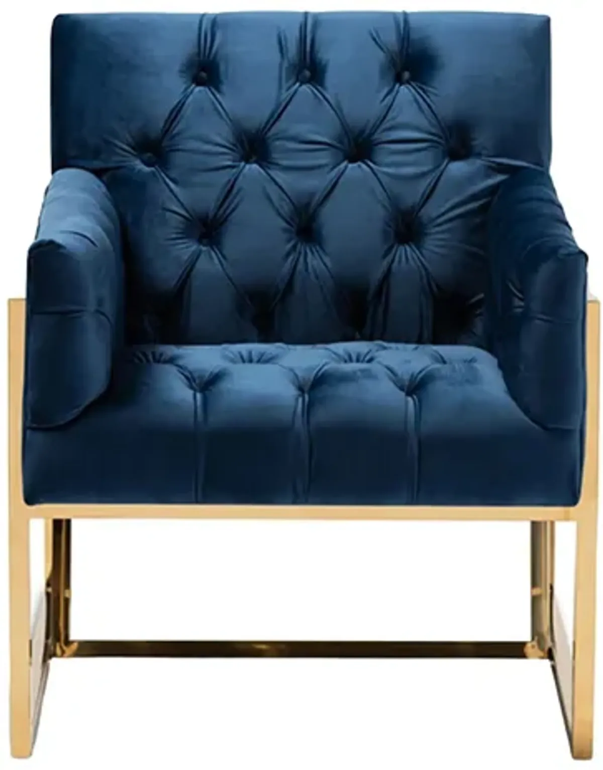 Milano Lounge Chair in Navy/Gold by Wholesale Interiors