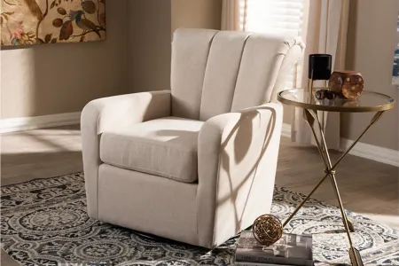 Rayner Swivel Chair in Beige by Wholesale Interiors