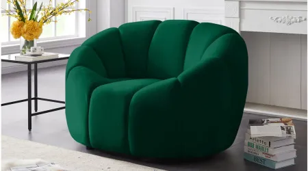 Elijah Velvet Chair in Green by Meridian Furniture