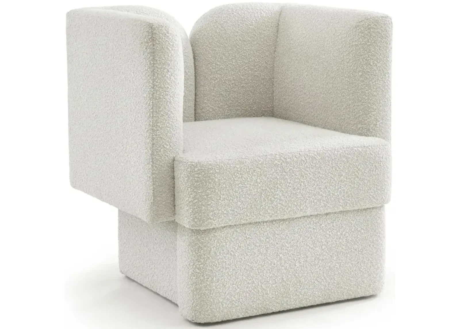 Marcel Boucle Fabric Chair in Cream by Meridian Furniture