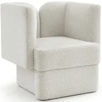 Marcel Boucle Fabric Chair in Cream by Meridian Furniture