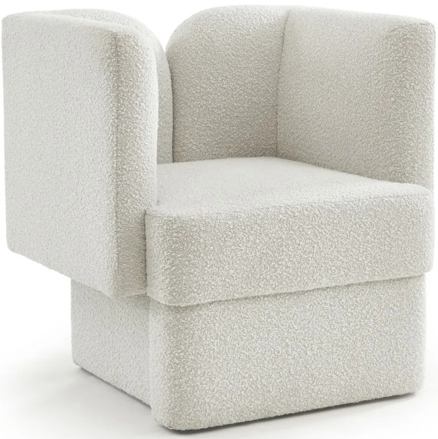 Marcel Boucle Fabric Chair in Cream by Meridian Furniture