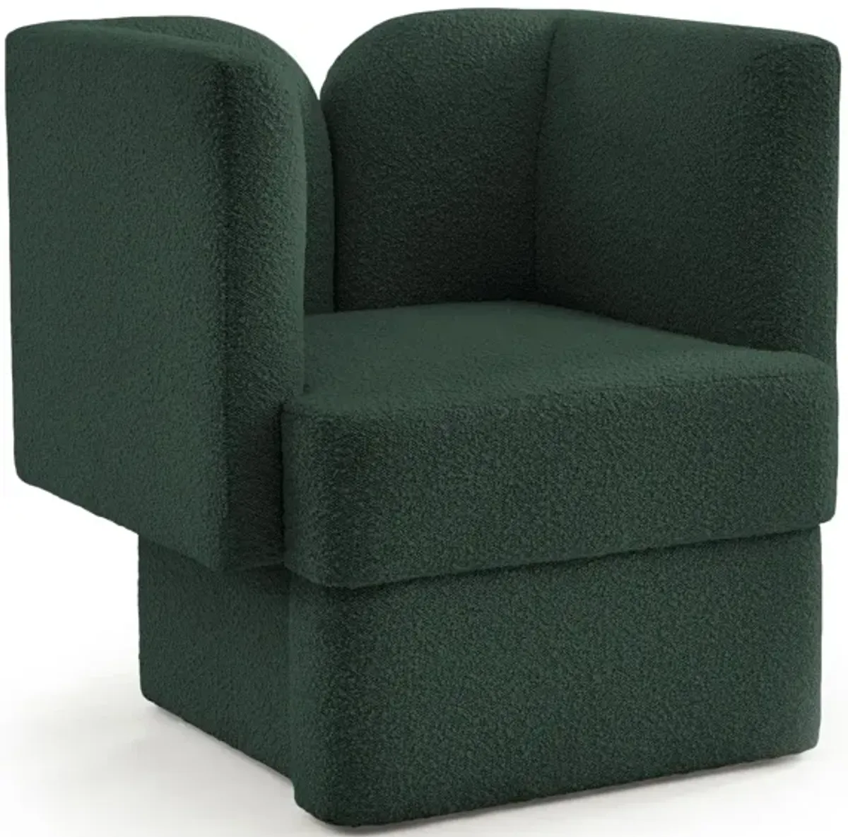 Marcel Boucle Fabric Chair in Green by Meridian Furniture