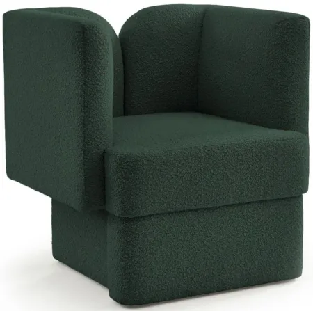 Marcel Boucle Fabric Chair in Green by Meridian Furniture