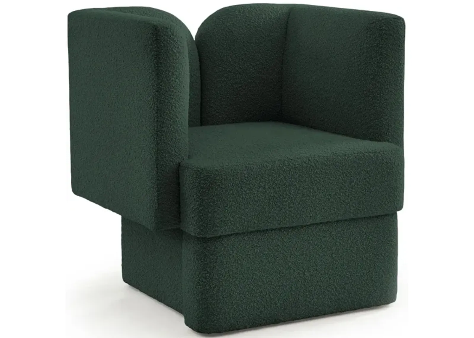 Marcel Boucle Fabric Chair in Green by Meridian Furniture