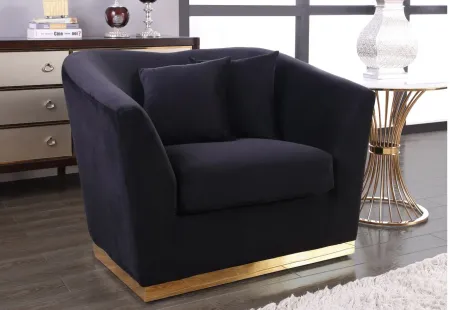 Arabella Velvet Chair in Black by Meridian Furniture