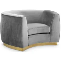 Julian Velvet Chair in Grey by Meridian Furniture
