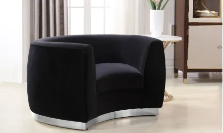 Julian Velvet Chair in Black by Meridian Furniture