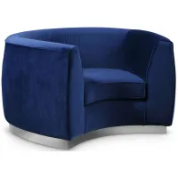 Julian Velvet Chair in Navy by Meridian Furniture