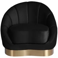 Shelly Velvet Chair in Black by Meridian Furniture